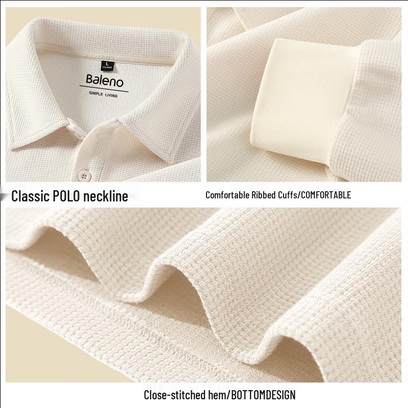 Baleno Herren Schweres Waffel Langarm Sweatshirt mit Kragen