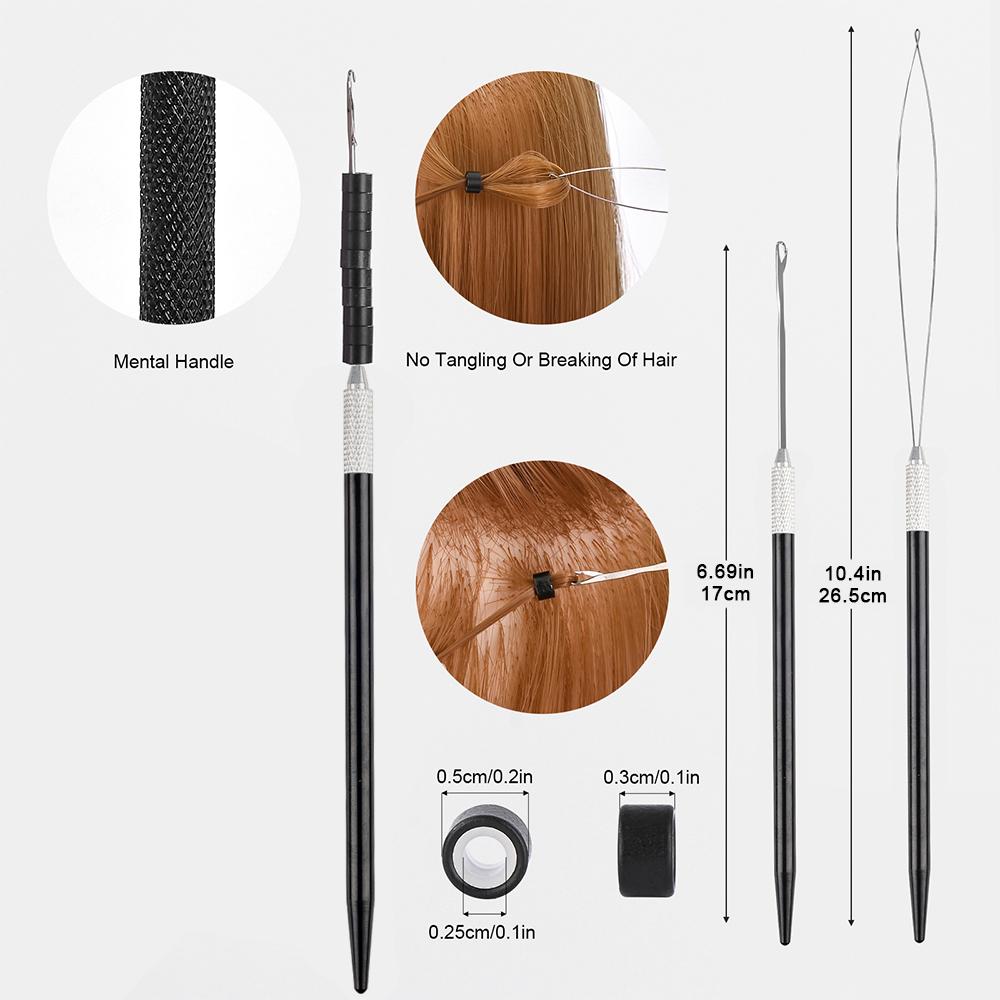 Kit Instrumente Extensii Păr Extensii Cusute Pense Păr Fir Poliester Buclă de Tragere Coafură Extensii Weft