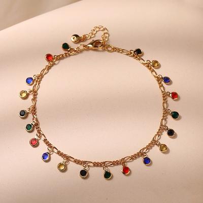 Bohemian Colorful Heart Gem Necklace Women Fashion Neck Jewelry