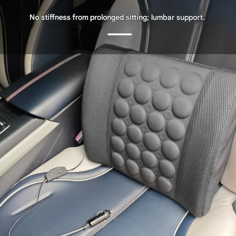 Automotive Massage Lumbar Pad with Memory Fill, Polypropylene Support Frame and Direct Vehicle Placement on Backrests