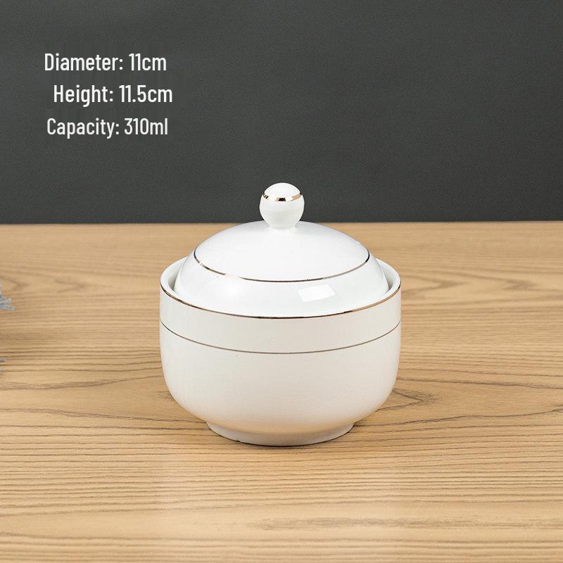 Keramik-Doppelkessel-Schmortopf mit Deckel für Suppe, Vogelnest und gedämpfte Eier