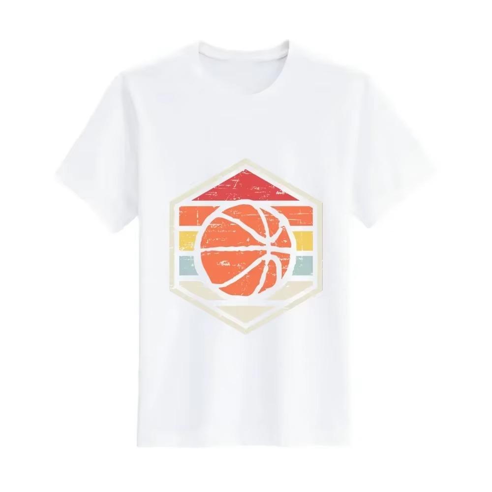 Retro Badge Basketball Tri Blend Anime Best Seller Top Men's T-shirt Streetwear Men T Shirt Daily Four Seasons Cotton