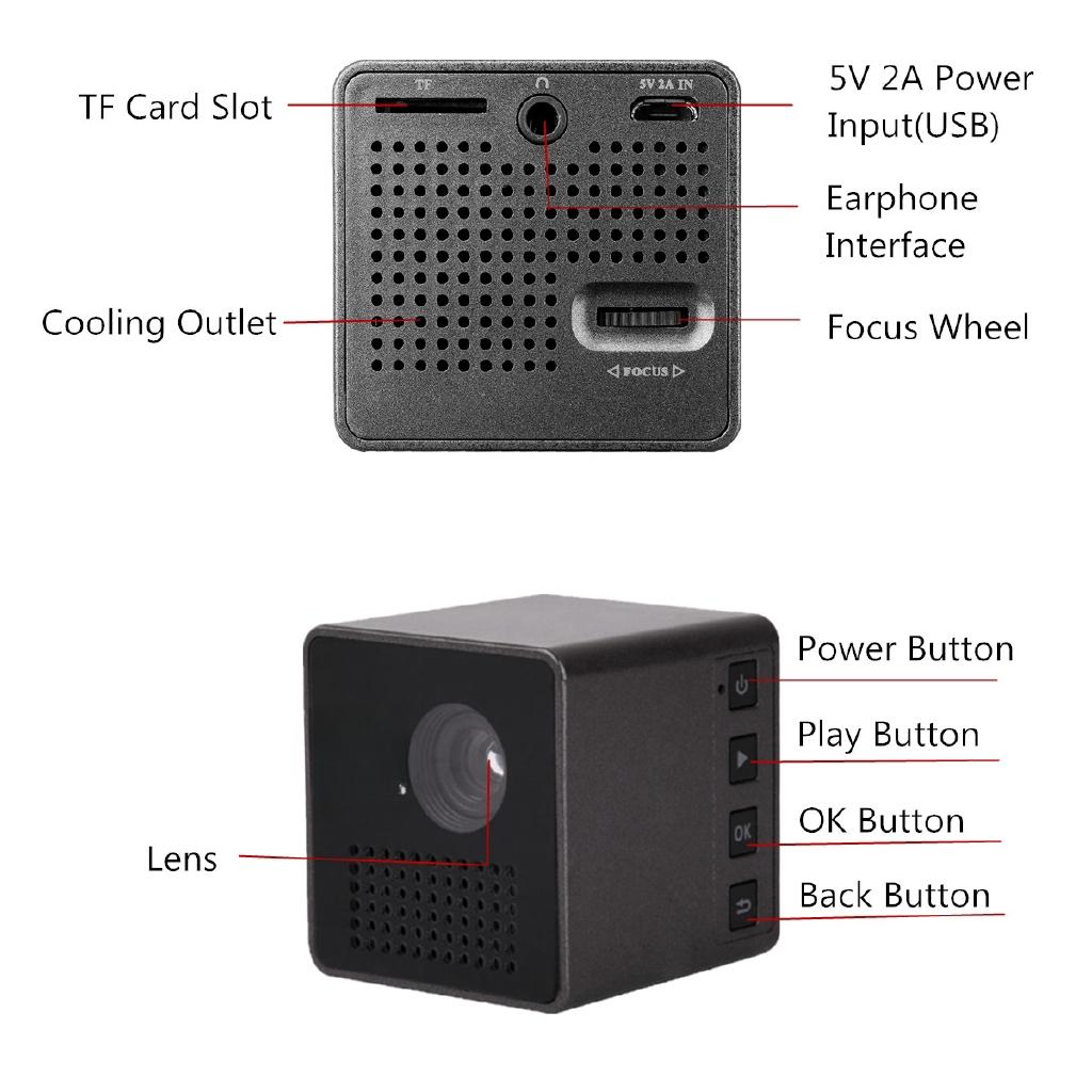 Mini Projector 1080P Wireless Wifi Mobile Projector Support Miracast Dlna Pockets Proyector Home Theater 5.1 DLP Beamer Battery