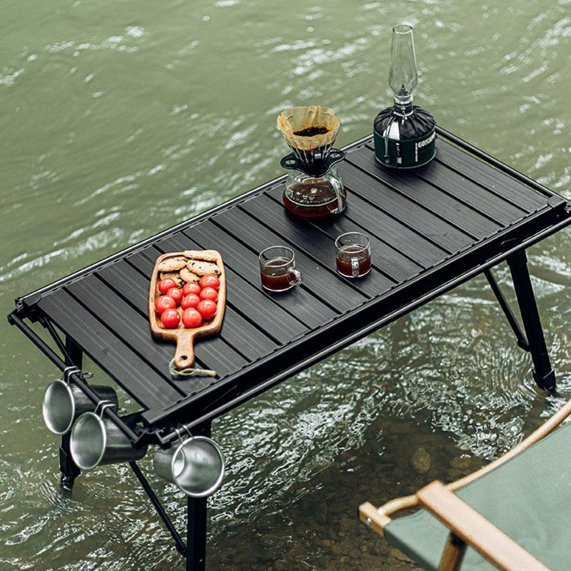 Height Adjustable IGT Aluminum Camping Table Roll Up Design Portable Folding Table for Picnic BBQ Outdoor Dining Tactical Gear