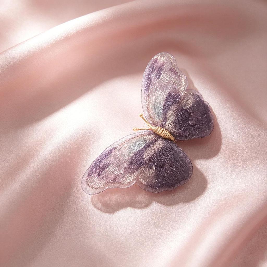 Embroidery Butterfly Brooch, Lightweight High-end Versatile Daily Niche Brooch for Women, Jacket Clothes Accessory