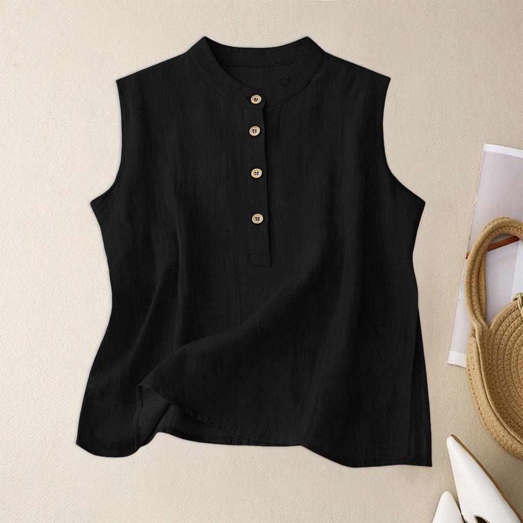 Women's Retro Artistic Cotton Linen Casual Loose Versatile Elegant Vest