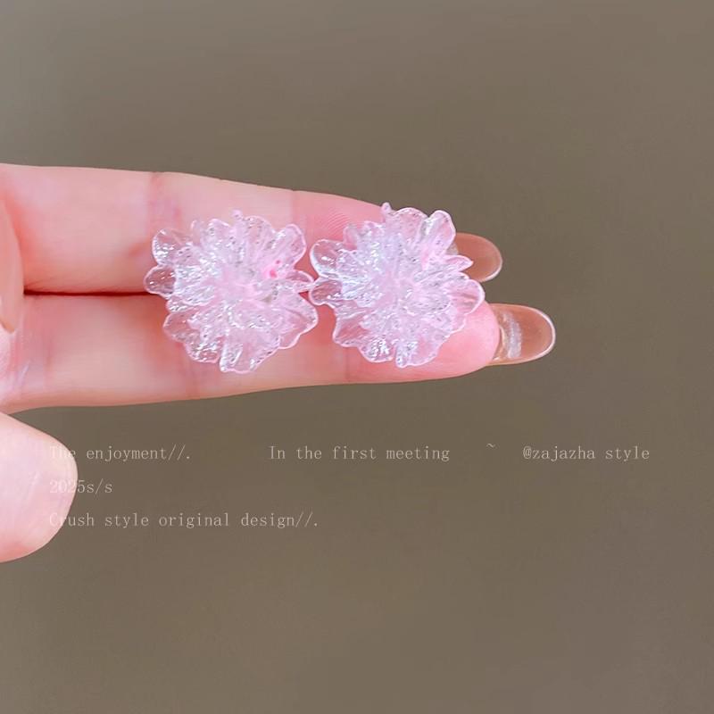 2025 Spring/Summer Floral Pearl Stud Earrings - Elegant Women's Light Luxury Edition