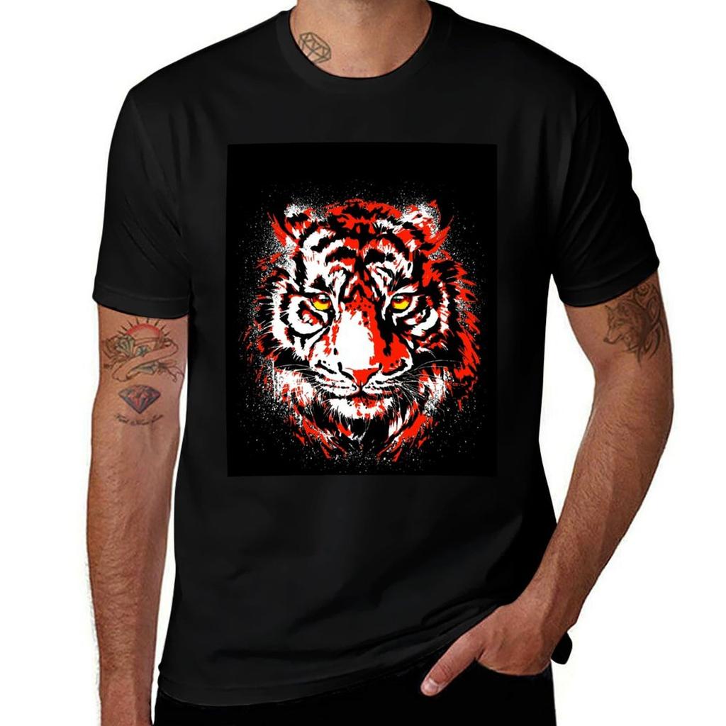 Vintage Tiger Retro Tiger Red Tiger Tshirt Retro Style Print Casual Top Tshirt