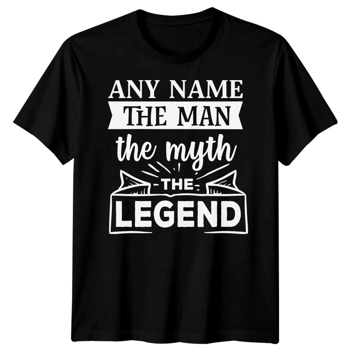 

Custom Your Name Mens T shirt Personalised Any Text Printed Tee Legend 4XL