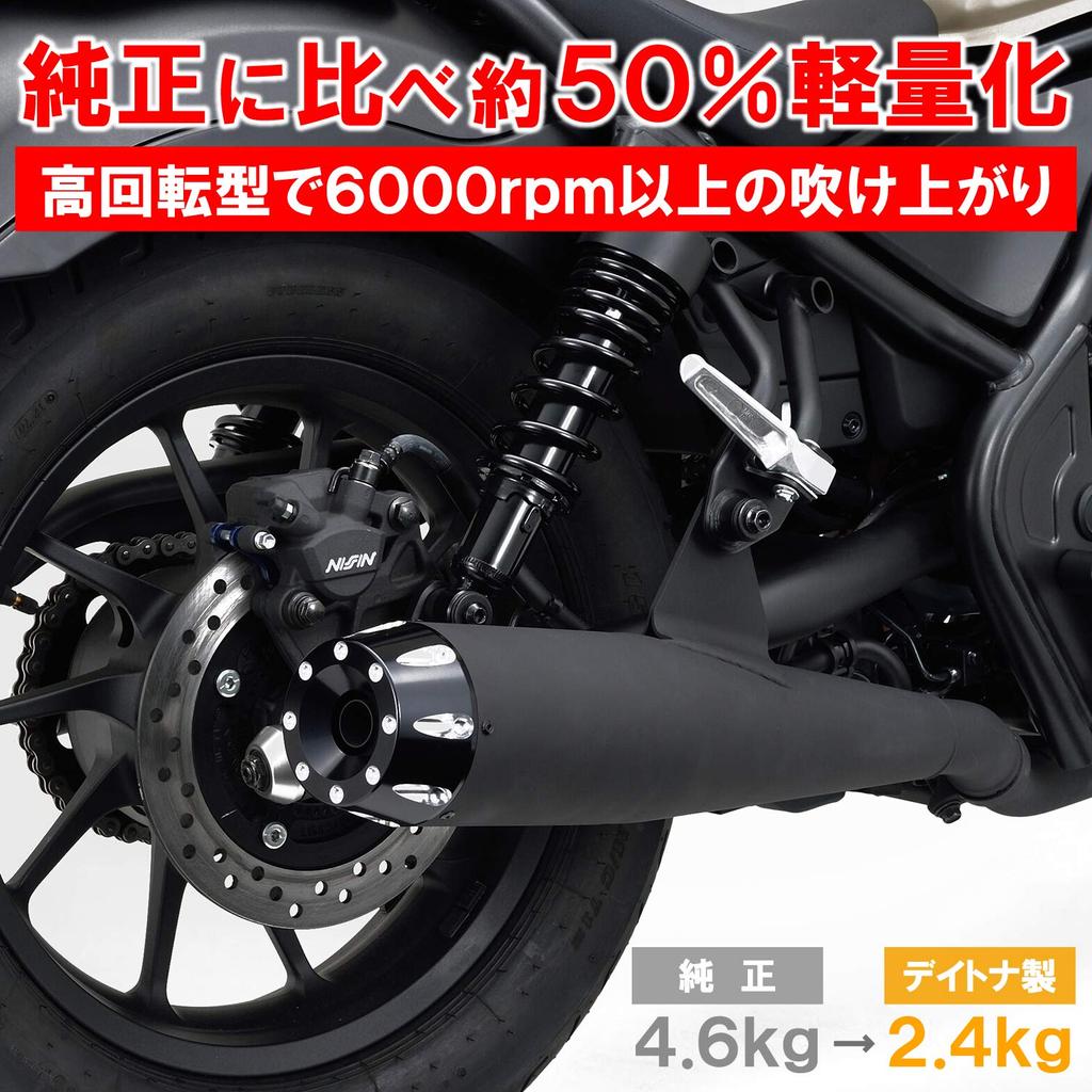 Daytona Motorcycle Slip-on Muffler Rebel 250/ABS/S Edition (17-21) Megaphone Type Muffler Black End 16982