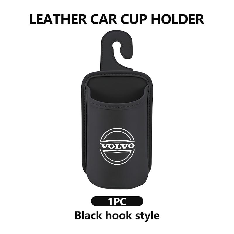 Leather Car Door Water Cup Holder Hang Drink Storage Box For Volvo XC90 V90 V60 V40 S80 S60 S90 C40 XC60 XC40 V70 XC70 NS0