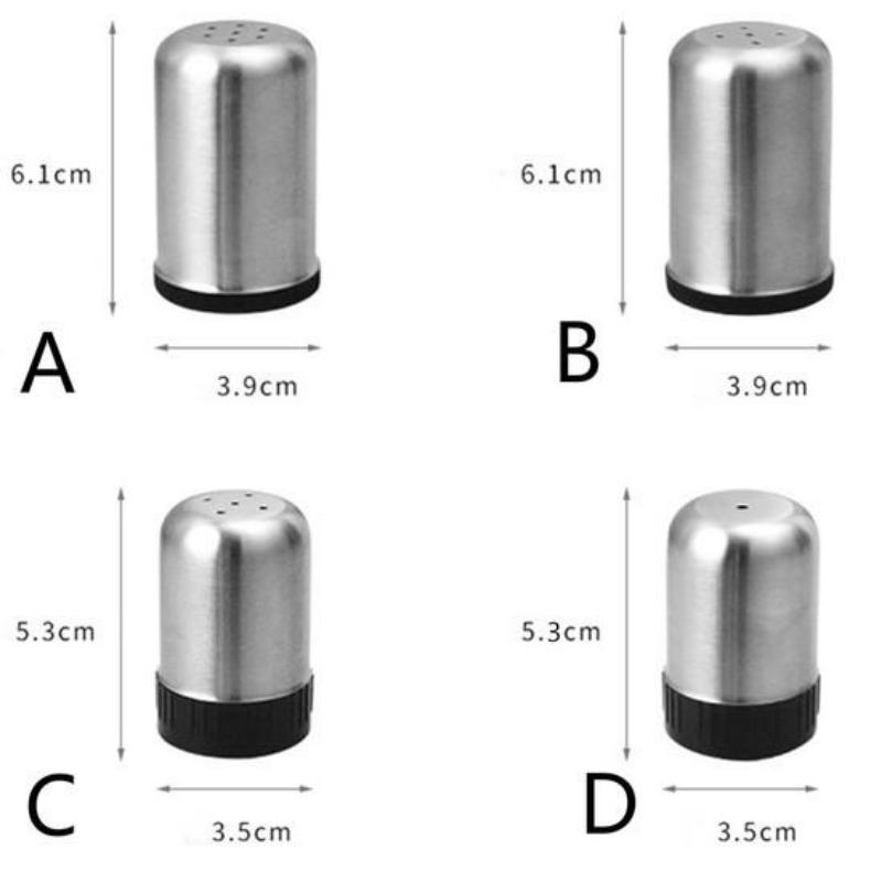 Stainless Steel Spice Salt Pepper Shaker Jar Cruet Container Bottle Castor Kitchen Dining Tool