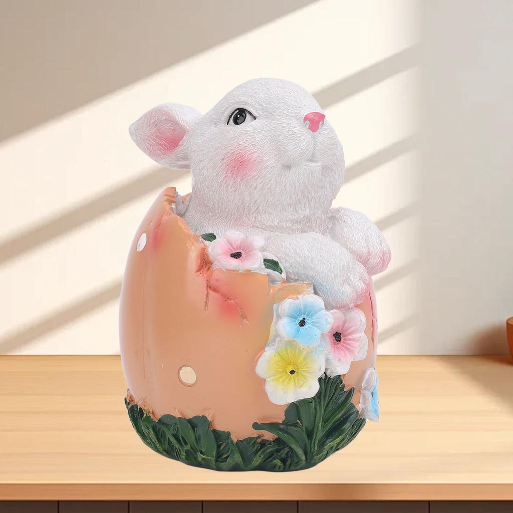 Easter Bunny Statue Exquisite Decorative Easy to Maintain Easter Egg   Decor for Garden Yard Home