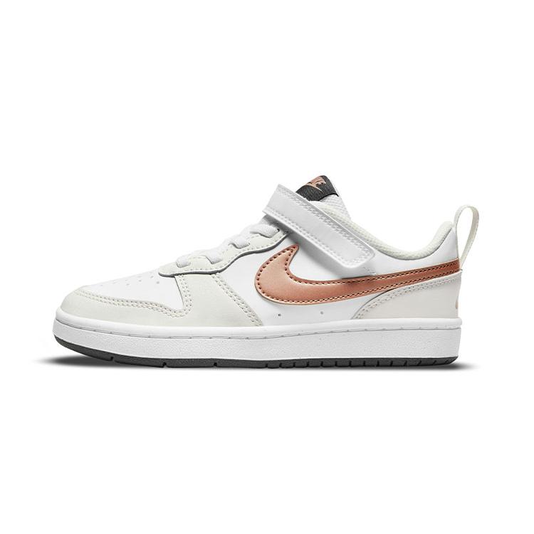 New Nike Court Borough Low 2 White Metallic Bronze PS BQ5451-116