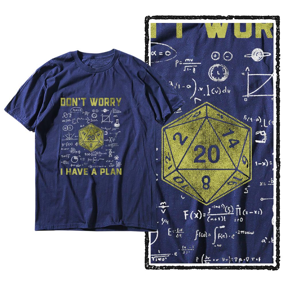 Neuartiges Dungeon Dragon T-Shirt mit grafischer Streetwear, kurzärmelig, „I Have A Plan“, D20, Würfel, Rollenspiel, DnD-T-Shirt für Männer