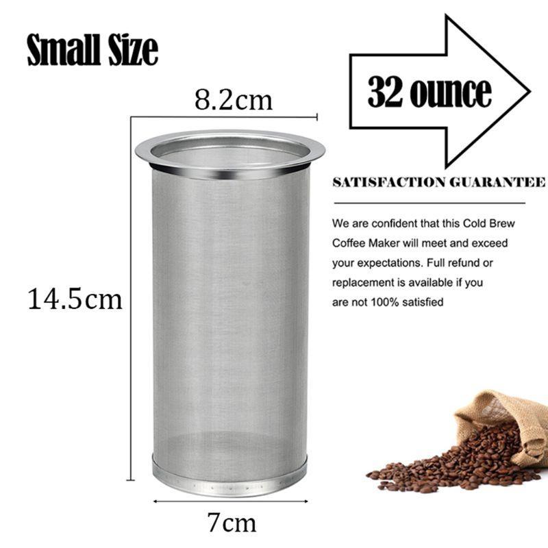 24TE Jar Filter Mesh Stainless Steel Infusers Multi Cold Brew Coffee Filters Reusable Home DIY Coffee Maker Coffeewares