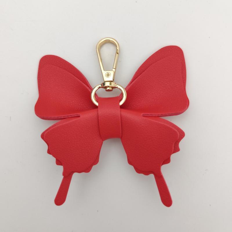 Elegant Butterfly Leather Keychain Pendant for Bags & Cars