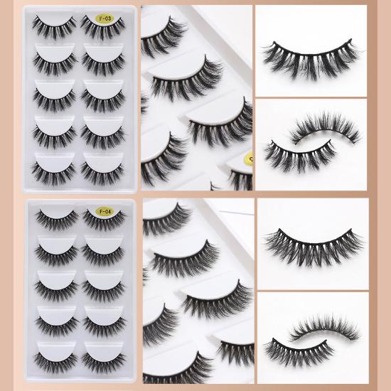 3D Multi-layer Thick 5 Pairs of Eyelashes Natural Eyelashes Simulation Curling False Eyelashes Eyelash Extension natural false eyelashes. 3d lashes