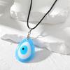 Trendy Blue Eye Necklace Eye Catching Resin Charm Necklace Pendant Necklace