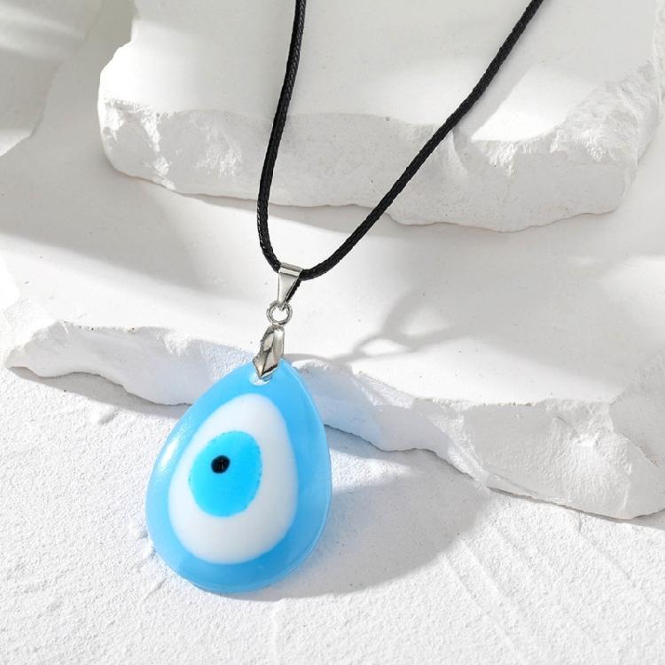 Trendy Blue Eye Necklace Eye Catching Resin Charm Necklace Pendant Necklace