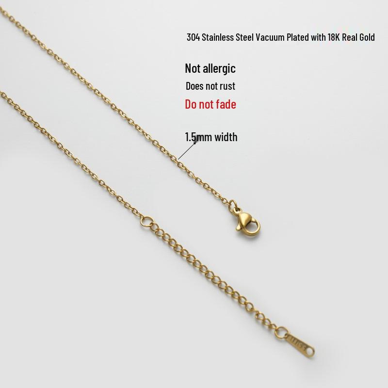 Collana per clavicola in acciaio inossidabile placcato oro, senza pendente, inossidabile, finitura oro 18 carati