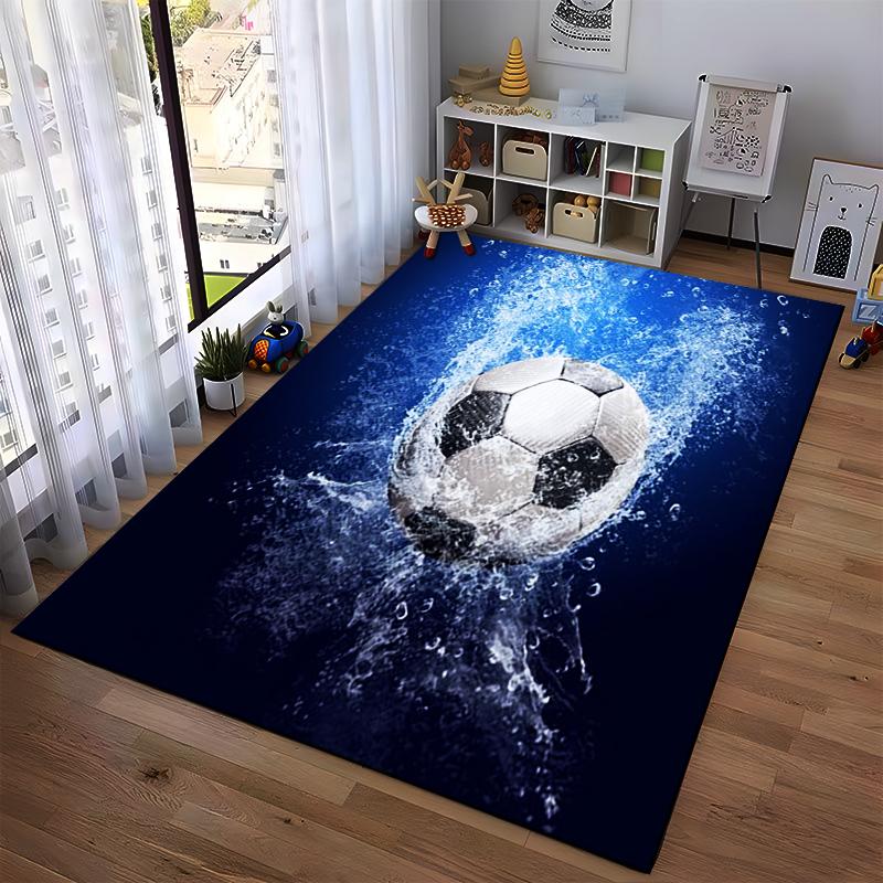 Soccer Ball Splash Design Rug - Non-slip Rug Suitable for Living Room and Bedroom Sofas