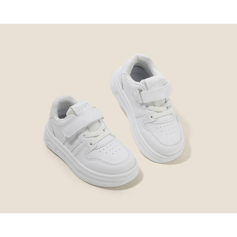 Kids White Sneakers Lightweight Soft Sole Casual Shoes For Boys Girls