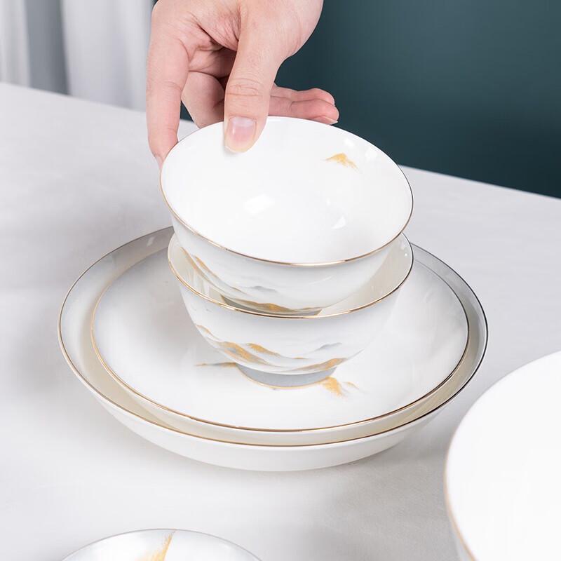 Deboer Jinshan Yinshan 46-Piece Bone China Dinnerware Set