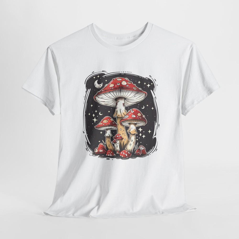 Boho Retro Hippie Mushrooms Moon T-Shirt | Boho Hippie Summer Shirt