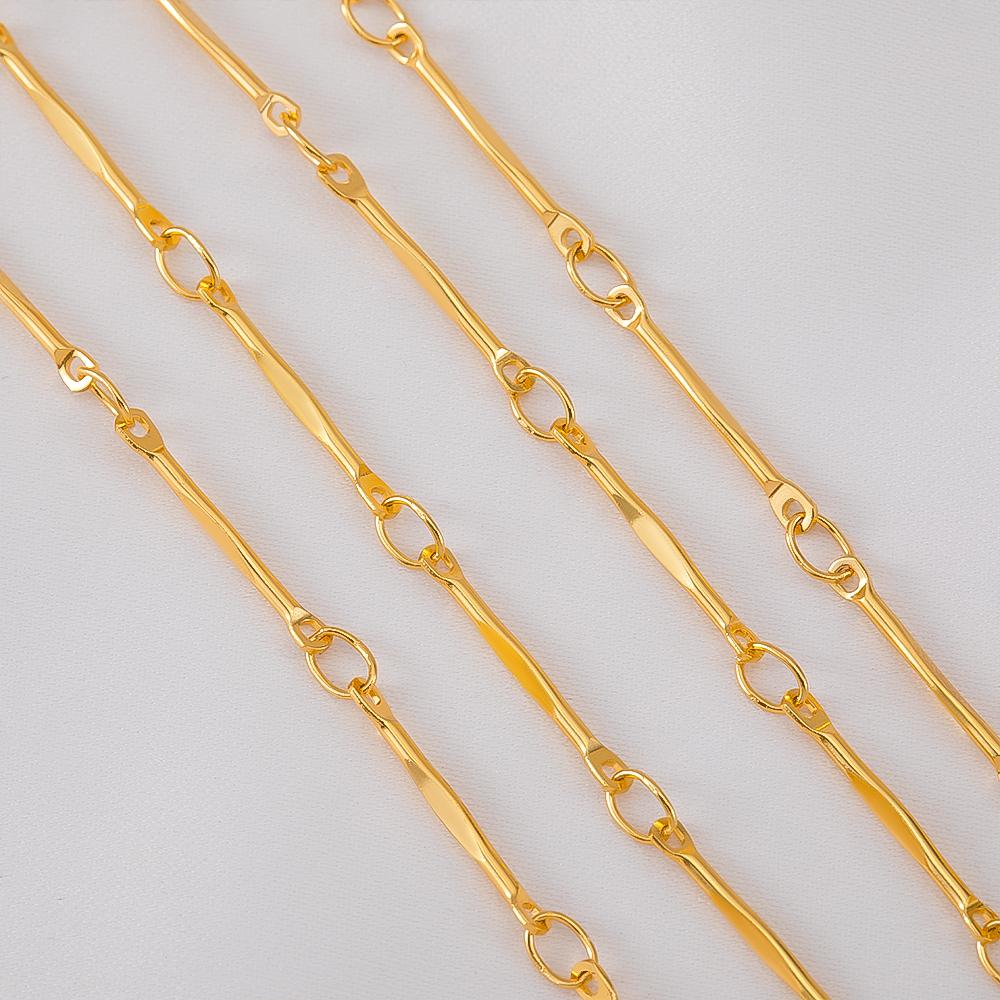 2Meters 1Meter 0.5Meter Flat Stick Basic Chain Bracelet Necklace Copper Chains Line Clothing Decorative Chain for Jewelry Making