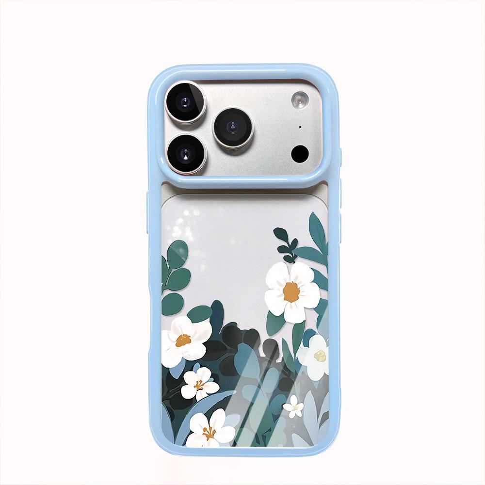 Spring little white flower is suitable for iPhone17Pro mobile phone case, the new anti-drop Apple 16/15 transparent protective case 14.