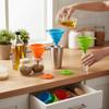 4Pcs Drain Foldable Funnel Mini Collapsible Funnel Multifunctional Silicone Funnel  Beer Dispensing