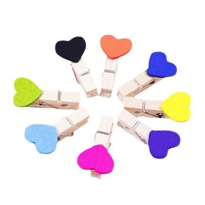 10Pcs/set Mini Clip 3.5cm Creative Photo Wooden Love Color Clip Kindergarten Photo Wall Diy Handmade Clip