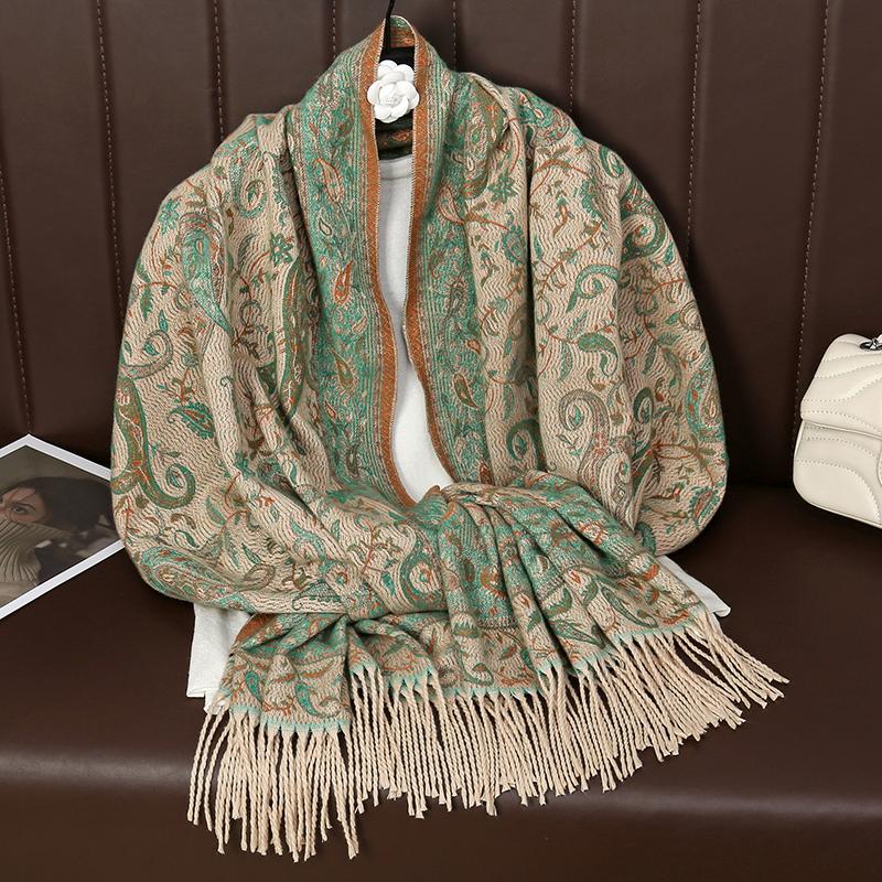 

[T491] Роскошный Зимний Теплый Толстый Женский Шарф Жаккардовый Пейсли Хиджаб Фуляр Кашемировый Шарф с Кисточками Шаль Пашмина Мусульманское Одеяло 65x180cm