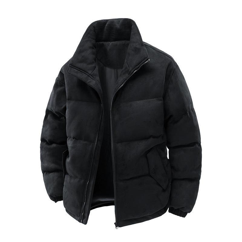 Stand-up collar cotton-padded jacket for men and women, new loose and thickened cotton-padded jacket in winter, couple's cotton-padded jacket for men