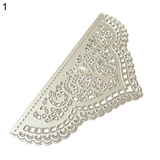 Blommig spetskort Kolstål Skärform Hantverkspappersform DIY Stansmallar