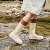Rain Boots Rain Shoes Men's Tall Tube Waterproof and Non-slip PVC Water Shoe Cover Rain Shoe Cover Outdoor Rubber Shoes Work Shoes