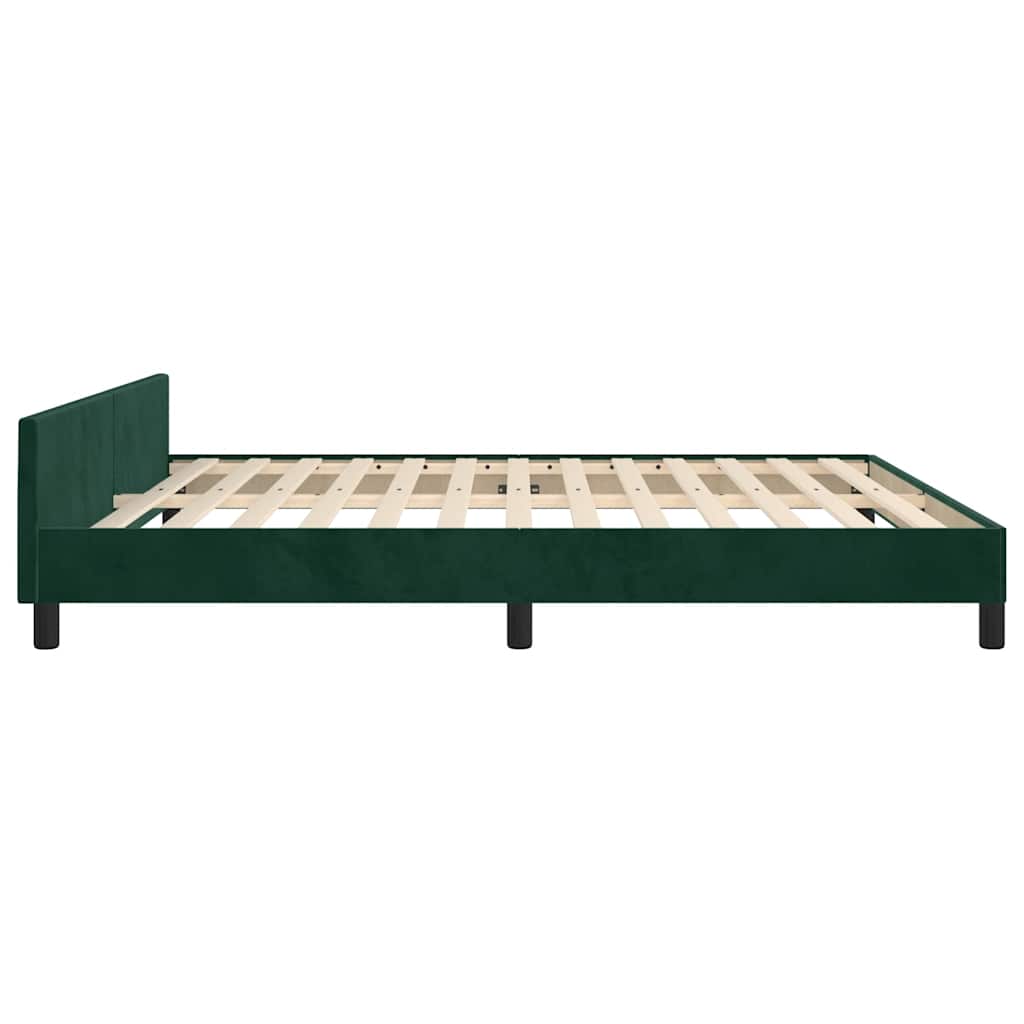 Bed Frame without Mattress Dark Green 200 x 200 cm Velvet