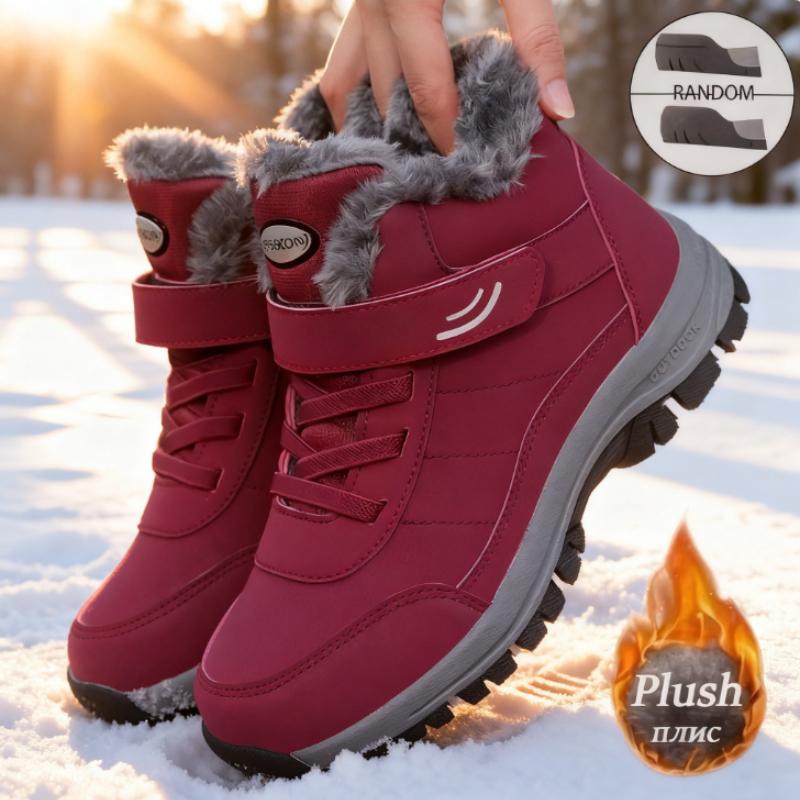 

Men Women Winter Boots Warm Plush Windproof Snow Women Mid Calf Thick Lining Anti Cold Snowy Days Shopping Travel Activities 36