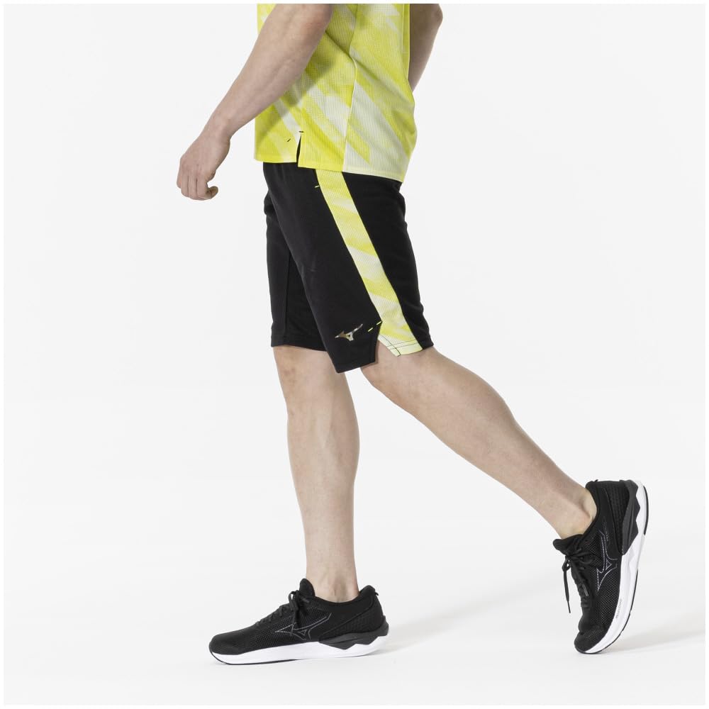 Mizuno Dry Aeroflow Training Highly XL Shorts, Breathable, 32MDA555, Black/Luminary Green,