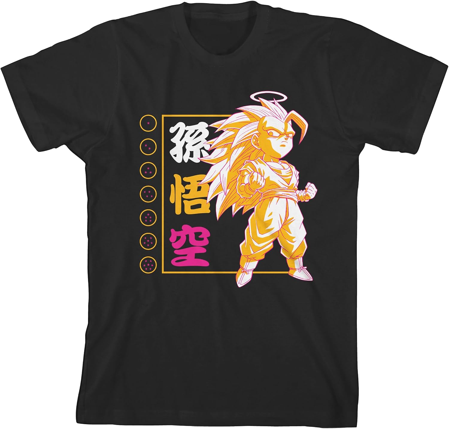 Dragon Ball Z Chibi Goku Super Saiyan 3 on Black Kids T-Shirt XXL