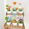 Gehäkelte Topfpflanzen Blume Handgemacht Vergißmeinnicht Gewebte Blume Büro Schreibtisch Ornamente Auto Fahrzeug Innenraum Geschenke