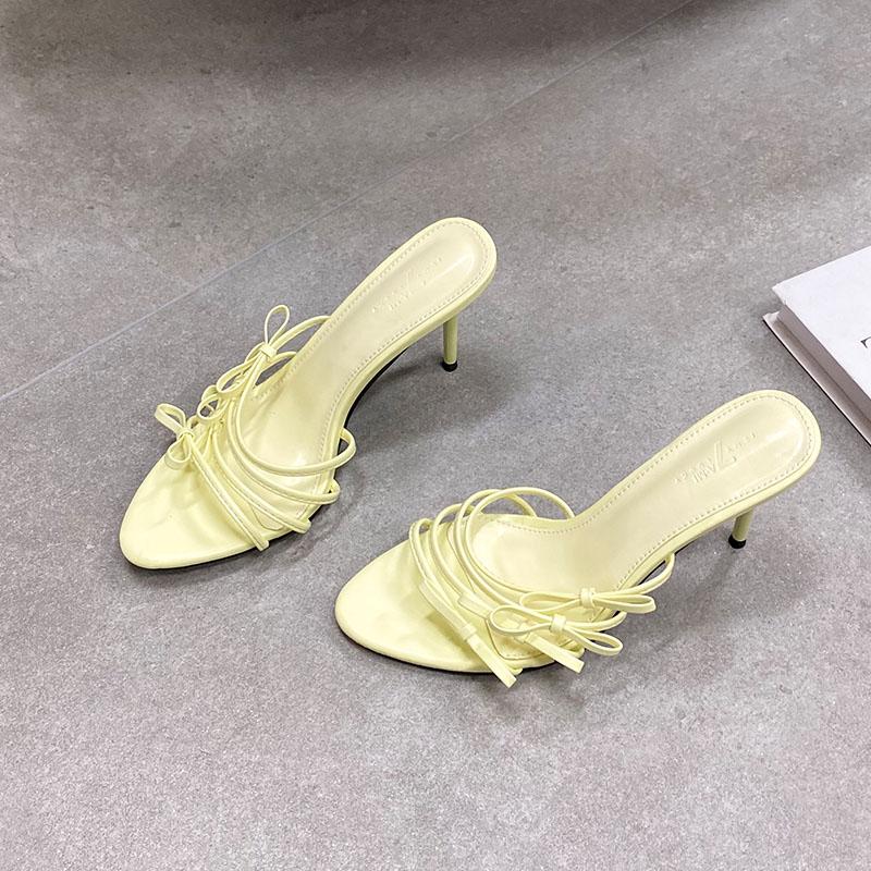 Fashion 2025 New Fashion Butterfly-Knot Ladies High Heels Shoes Luxury Female Slip On Footwear Round Toe Women Heels Pumps Slides Shoes