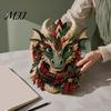 Zodiac-Themen-Nähset Drachen-Patchwork DIY-Set, Musterstoff Handarbeitsnadeln Hobbybedarf Projekt für Erwachsene, Handgemachte Heimdekoration Gebrauchsfertig