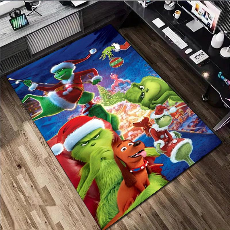 Covor Crăciun Grinch Covor Decorativ de Birou Pentru Sufragerie Dormitor Preș de Ușă Covor de Podea Covor pentru Zona Scaunului de Calculator cadou perfect de sărbători