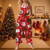 Women's Casual Sleeveless Cotton Christmas Print Jumpsuit