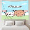 Custom Name Bubu Dudu Print Tapestry, Backdrop, Easy Setup, Ideal for Bedroom, Office & Living Room, with Aesthetic Wall Hanging Decor.