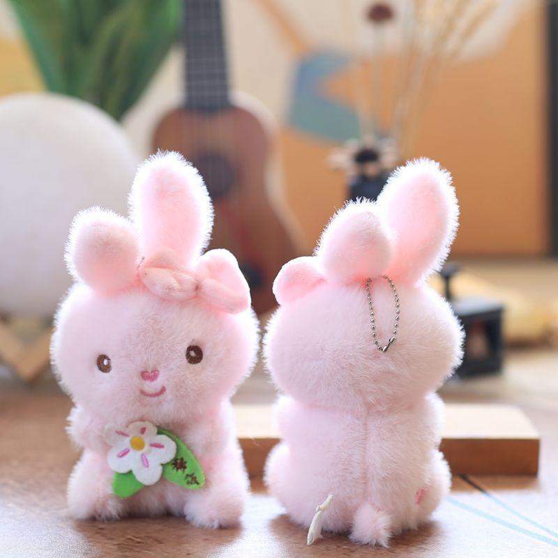 Cute Pink Rabbit Plush Doll For Bags And Gift Accessories