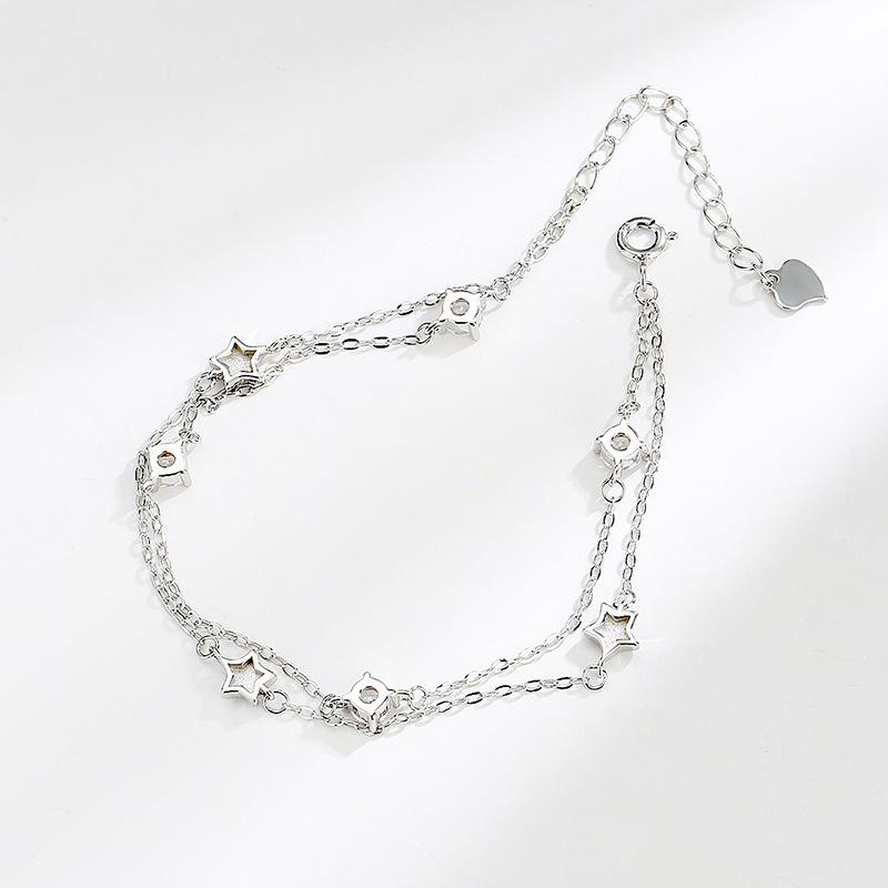 

Браслет со звездой из стерлингового серебра S925, женский нишевый дизайн, корейская версия, простой индивидуальный браслет