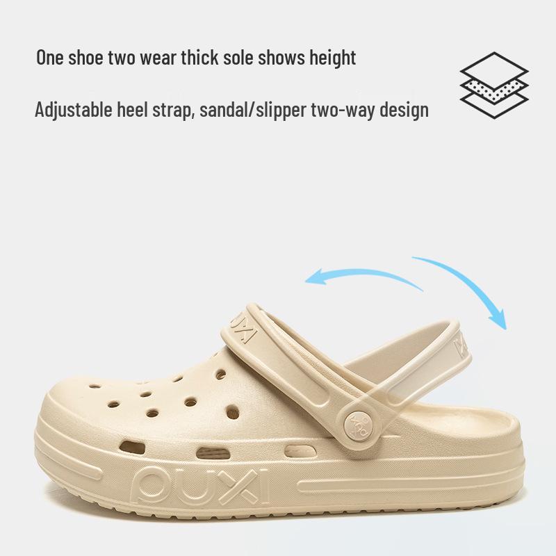 Men's EVA Non-Slip Thick Sole Closed-Toe Summer Outdoor Slippers